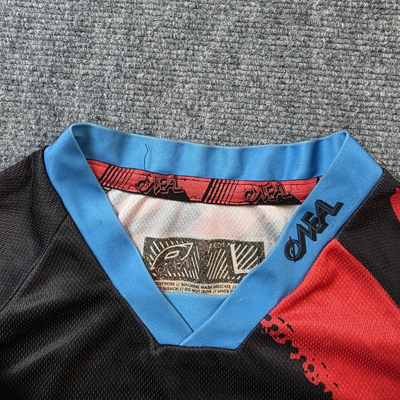 O'NEAL Mayhem Kids Youth Motocross Jersey L Red Black Blue Y2K Moto - Picture 9 of 11